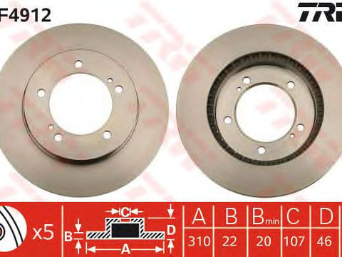 Disc frana punte fata SUZUKI VITARA 1,9-2,0 D 95-05310 X 22 - Cod intern: W20009776 - LIVRARE DIN STOC in 24 ore!!!