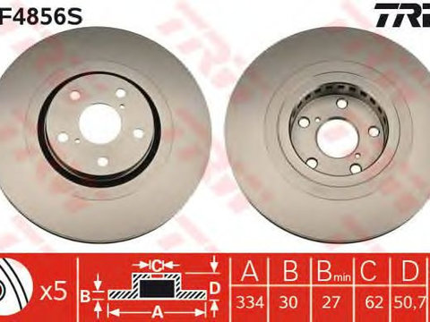 Disc frana punte fata TOYOTA LEXUS GS/RC 2,0-4,7 05- PR334 X 30 - Cod intern: W20009747 - LIVRARE DIN STOC in 24 ore!!!