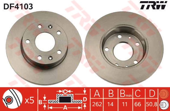 Disc frana punte fata trw pt land rover freelander 1