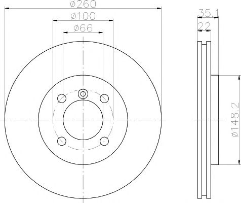 Disc frana punte fata ventilat BMW E30 86-93 260x22 - Cod intern: W20113805 - LIVRARE DIN STOC in 24 ore!!!