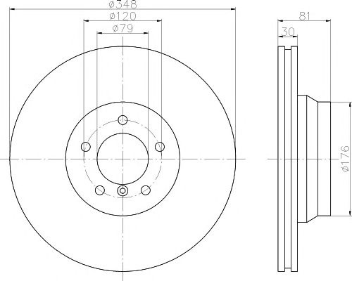 Disc frana punte fata ventilat BMW E60/E65 03- 348X30 - Cod intern: W20140748 - LIVRARE DIN STOC in 24 ore!!!