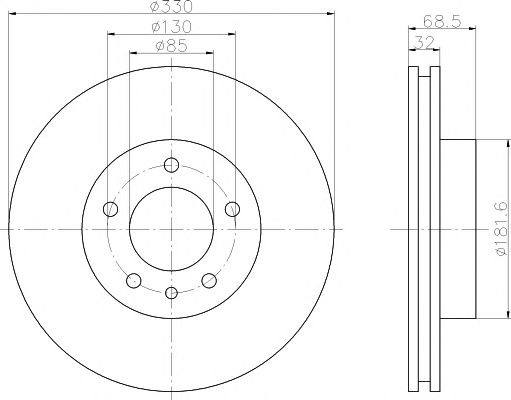 Disc frana punte fata VOLKSWAGEN TIGUAN (5N_) MAXGEAR: 19-1847