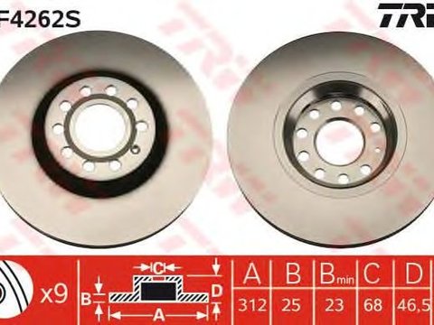 Disc frana punte fata VW AUDI A4/A6/PASSAT - Cod intern: W20009492 - LIVRARE DIN STOC in 24 ore!!!