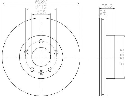 Disc frana punte fata VW TRANSPORTER Mk IV platou/sasiu (70XD) MAXGEAR: 19-0801