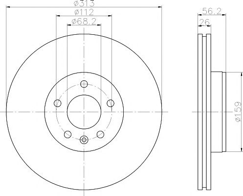 Disc frana punte fata VW TRANSPORTER Mk IV platou/sasiu (70XD) MAXGEAR: 19-1024