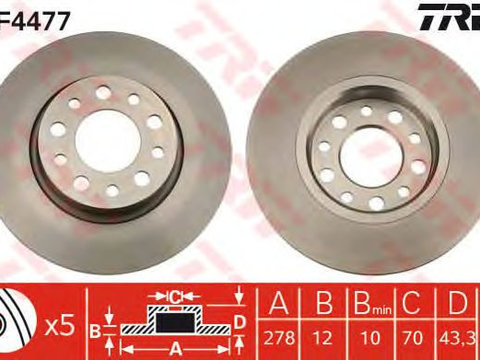 Disc frana punte spate ALFA ROMEO 159/GIULIETTA/SPIDER 1,4-2,2 05-278 X 12 - Cod intern: W20009642 - LIVRARE DIN STOC in 24 ore!!!