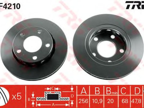 Disc frana punte spate AUDI A4 1,8-2,8 QUATTRO 95-01256 X 22 68 (mm) - Cod intern: W20009453 - LIVRARE DIN STOC in 24 ore!!!