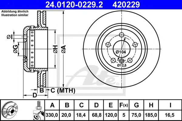 Disc frana punte spate BMW 5 2,0-3,0 10-330 X 20 - Cod intern: W20295658 - LIVRARE DIN STOC in 24 ore!!!