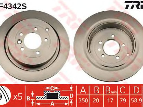 Disc frana punte spate LAND ROVER DISCOVERY/RANGE ROVER 2,7-3,0TD/4,0-5,0 4X4 05-350 X 20 - Cod intern: W20009543 - LIVRARE DIN STOC in 24 ore!!!