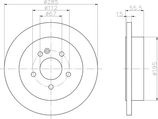 Disc frana punte spate MERCEDES W163 98-05285X15 - Cod intern: W20113226 - LIVRARE DIN STOC in 24 ore!!!