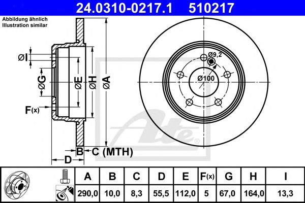 Disc frana punte spate MERCEDES W203/W210 96-11 POWER DISC290 X 10 - Cod intern: W20296368 - LIVRARE DIN STOC in 24 ore!!!