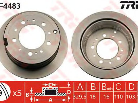 Disc frana punte spate TOYOTA LANDCR. 4,2TD 98- - Cod intern: W20009647 - LIVRARE DIN STOC in 24 ore!!!