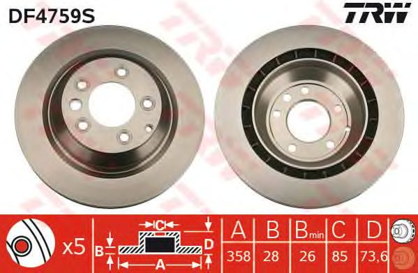 Disc frana punte spate VW TOUAREG /Q7 358X28 - Cod intern: W20009689 - LIVRARE DIN STOC in 24 ore!!!