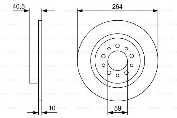 Disc frana puntea spate (0 986 479 C98 0986479C98 BOSCH) FIAT 500L|EGEA, TIPO