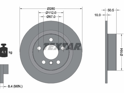 Disc frana puntea spate (92274603 TEXTAR) BMW,BMW (BRILLIANCE),MINI