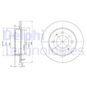 Disc frana puntea spate (BG3070 DELPHI) HYUNDAI