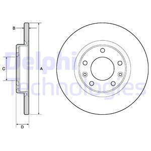 Disc frana puntea spate (BG4661C DELPHI) Citroen,DS,OPEL,PEUGEOT,TOYOTA,VAUXHALL