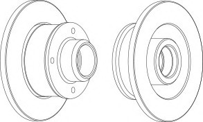 Disc frana # puntea spate Vw Golf 1976 1977 1978 1979 1980 1981 1982 # DDF137C 1 # FERODO