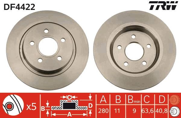 Disc frana QWP WBD376 pentru FORD C-MAX (DM2), V40 Caseta/ Hatchback (525) 2013-2015