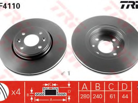 Disc frana RENAULT CAPTUR (2013 - 2016) TRW DF4110