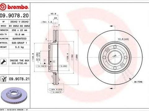 Disc frana RENAULT CAPTUR BREMBO 09907820