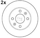 Disc frana RENAULT CLIO (B/C57_, 5/357_), RENAULT ENCORE (B/C37_), RENAULT 19 Mk II Cabriolet (D53_, 853_) - MAPCO 15109/2