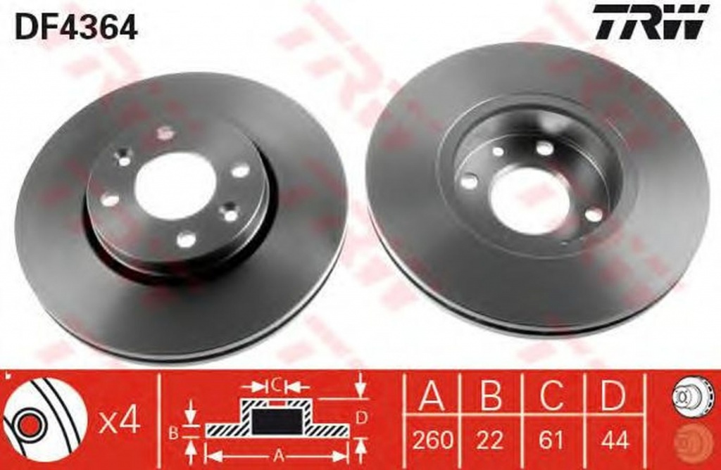 Disc frana RENAULT LOGAN I combi KS TRW DF4364 Pie