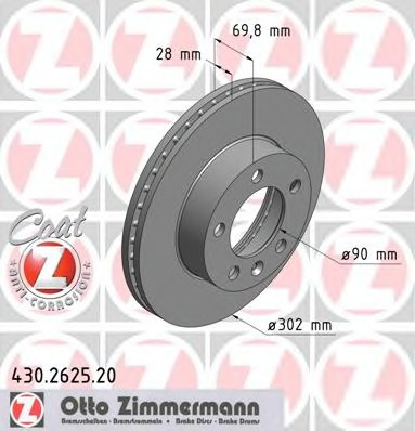 Disc frana # Renault Master 2011 2012 2013 2014 2015 2016 2017 2018 2019 2020 2021 2022 2023 2024 2025 # 430 2625 20 # ZIMMERMANN
