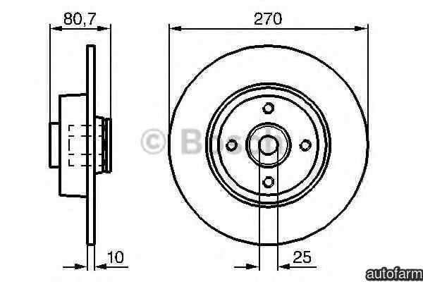 Disc frana RENAULT MEGANE II combi KM0/1 BOSCH 0 9