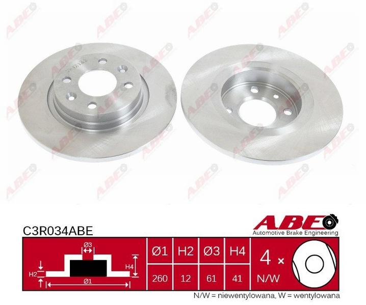 Disc frana RENAULT TWINGO I C06 Producator ABE C3R034ABE