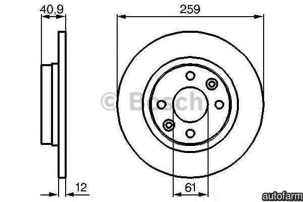Disc frana RENAULT TWINGO I caroserie S06 BOSCH 0 986 479 164