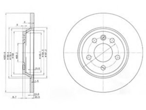 Disc frana SEAT ALHAMBRA (7V8, 7V9) (1996 - 2010) DELPHI BG3518 piesa NOUA