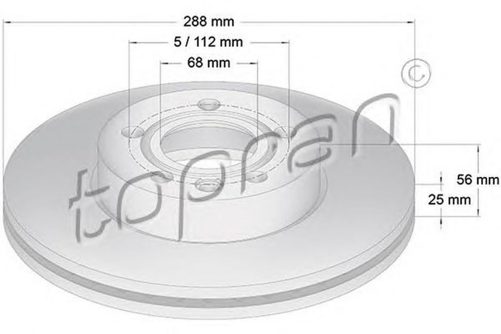 Disc frana SEAT ALHAMBRA 7V8 7V9 TOPRAN 107628