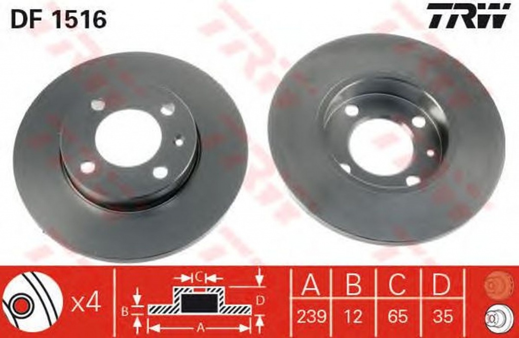Disc frana SEAT CORDOBA Vario 6K5 TRW DF1516