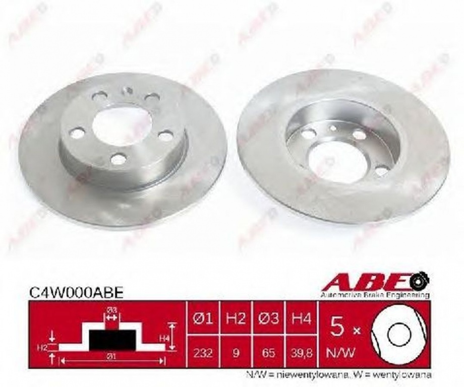 Disc frana SEAT IBIZA V ST 6J8 6P8 ABE C4W000ABE