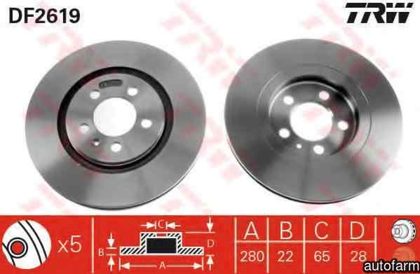 Disc frana SEAT TOLEDO I 1L TRW DF2619