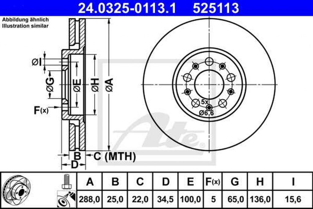 Disc frana SEAT TOLEDO IV KG3 ATE 24032501131