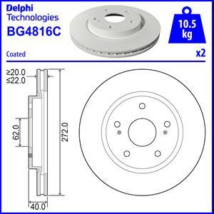 Disc frana Set discuri de frana 2 buc. Fata Dreapta-Stanga se potrivește. SUZUKI SWIFT IV 1.2-1.6 10.10- SUZUKI VITARA (LY), Crossover, 02.2015 - Delphi BG4816C