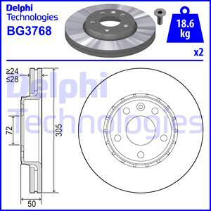 Disc frana Set discuri de frana 2 buc. Fata Dreapta-Stanga se potrivește. NISSAN PRIMASTAR OPEL VIVARO A RENAULT TRAFIC II 1.9- NISSAN PRIMASTAR (X83), Cadru de sprijin, 07.2002 - Delphi BG3768