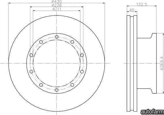 Disc frana SETRA Series 400 TEXTAR 93087900
