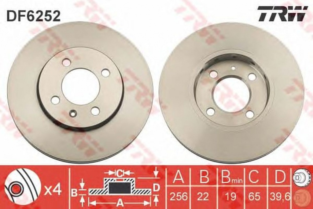 Disc frana SKODA CITIGO TRW DF6252