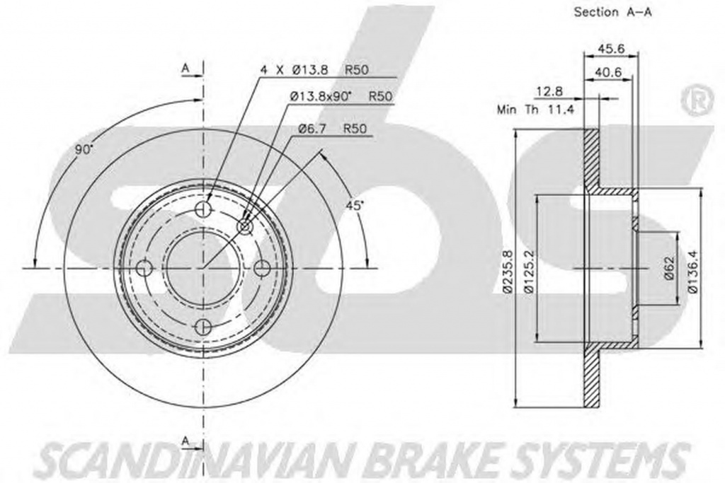 Disc frana SKODA FELICIA I 6U1 sbs 1815314305