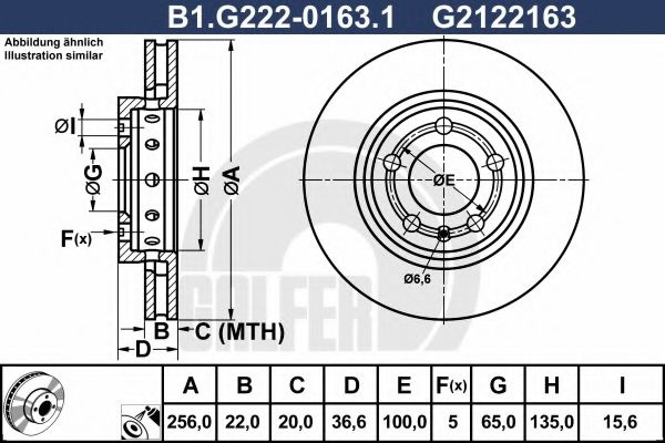 Disc frana SKODA OCTAVIA I (1U2) (1996 - 2010) GALFER B1.G222-0163.1 piesa NOUA
