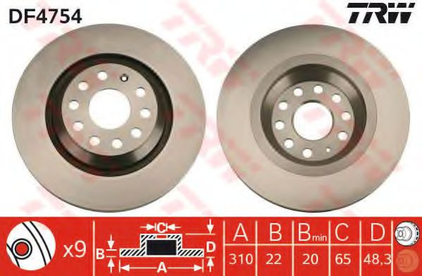 Disc frana SKODA SUPERB combi (3T5) (2009 - 2015) QWP WBD485