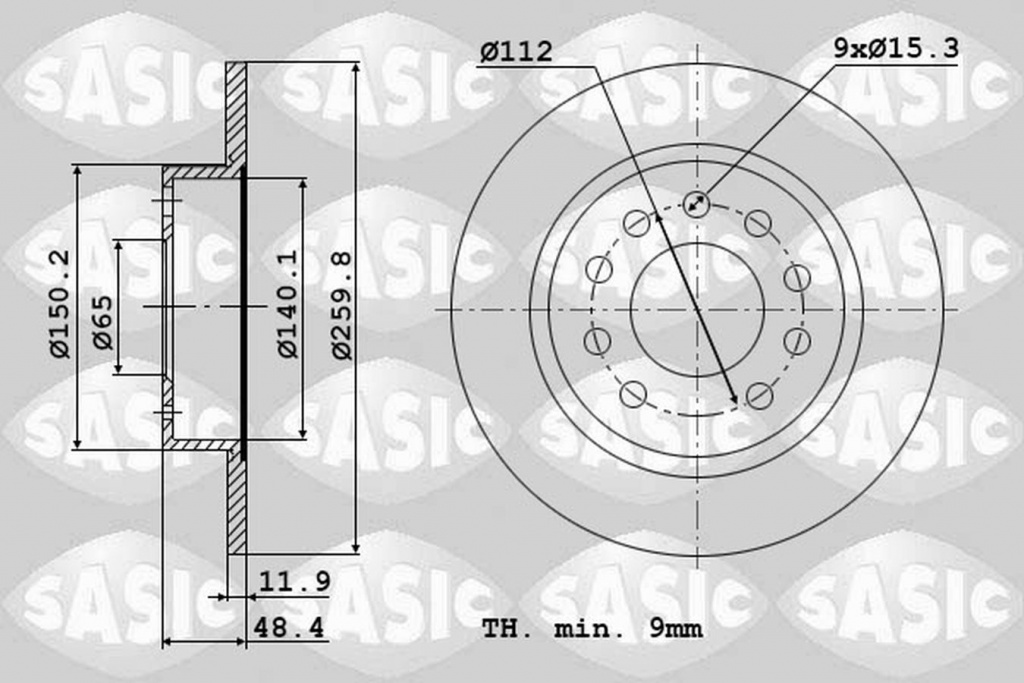 Disc frana SKODA SUPERB combi 3T5 SASIC 6106027