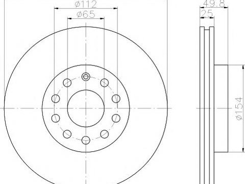 Disc frana SKODA SUPERB limuzina (3U4), VW TOURAN (1T1, 1T2), AUDI A3 (8P1) - MINTEX MDC1638