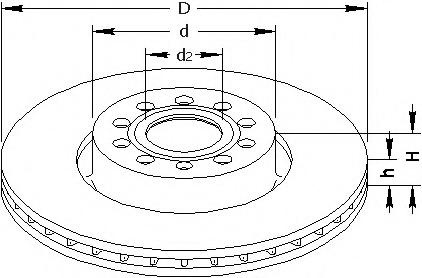 Disc frana SKODA SUPERB limuzina (3U4), VW TOURAN (1T1, 1T2), AUDI A3 (8P1) - TOPRAN 110 073