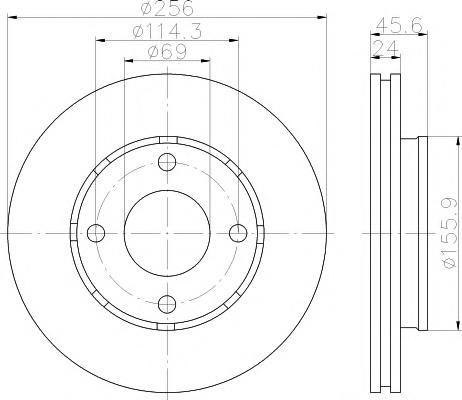 Disc frana SMART FORFOUR (454), MITSUBISHI MIRAGE VI (Z3_A, Z2_A), MITSUBISHI COLT Cabriolet (RG) - HELLA PAGID 8DD 355 111-501