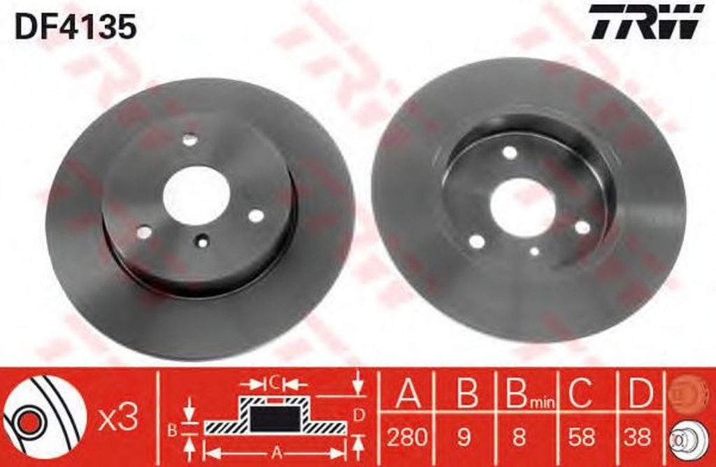 Disc frana SMART FORTWO Cabrio 450 TRW DF4135