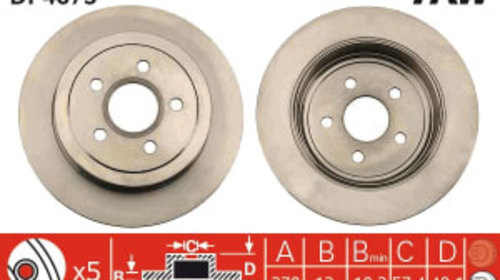 Disc frana spate Dreapta/Stanga CHRYSLER PT CRUISER DODGE NEON II 1.6-2.4 08.99-
